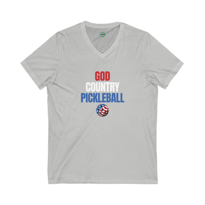 God Country Pickleball Unisex V-neck Tee