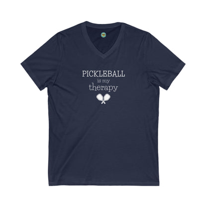 Pickleball Is My Therapy Unisex V-neck Tee