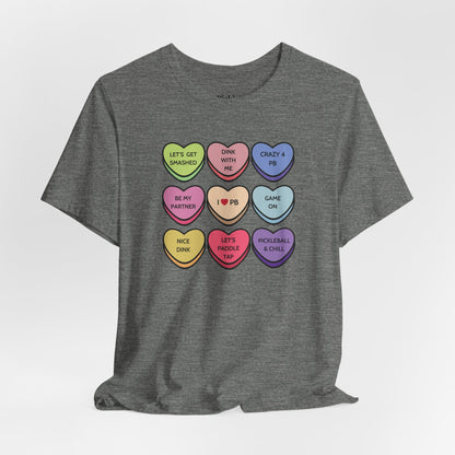 Pickleball Candy Hearts Unisex T-shirt