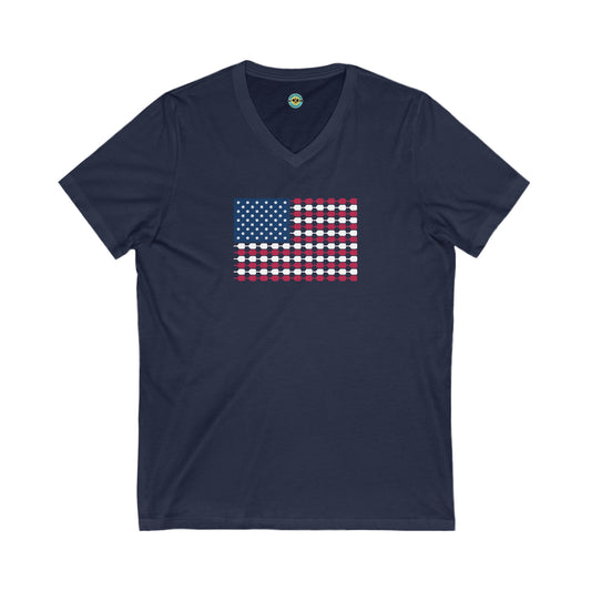 Pickleball Flag Unisex V-neck Tee