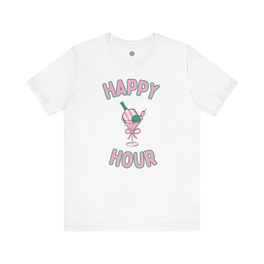 Happy Hour Cocktail Pickleball Unisex Tee