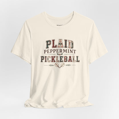 Plaid Peppermint & Pickleball Unisex Pickleball T-shirt