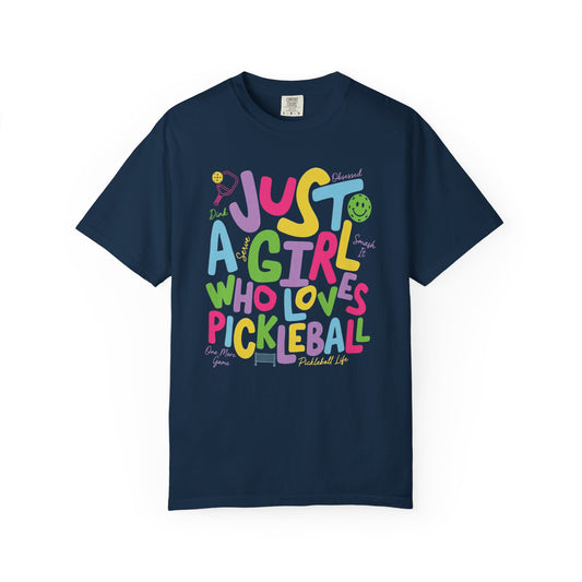 Just A Girl Who Loves Pickleball Comfort Colors Unisex Pickleball T-shirt