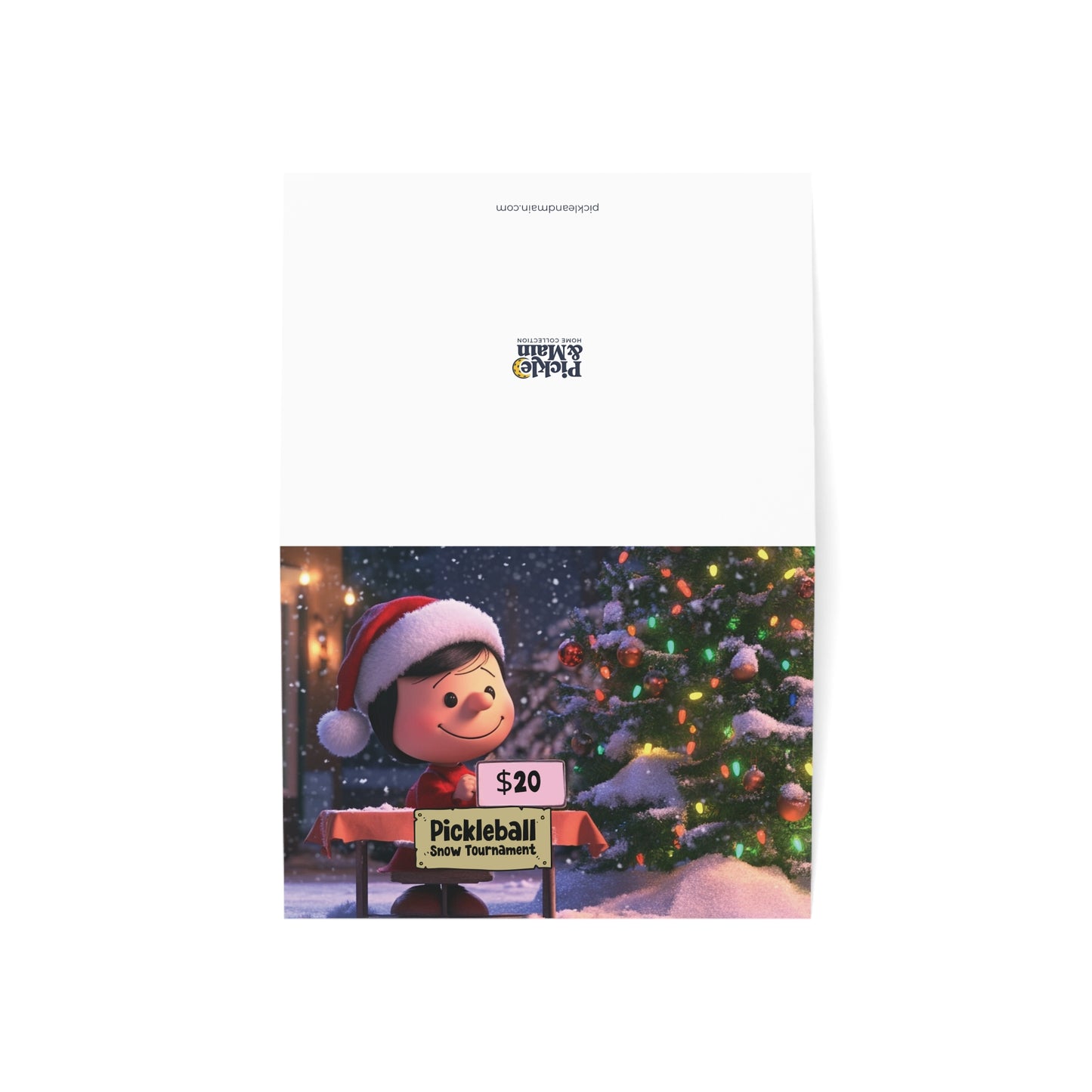 Pickleball Snow Tournament Holiday Cards