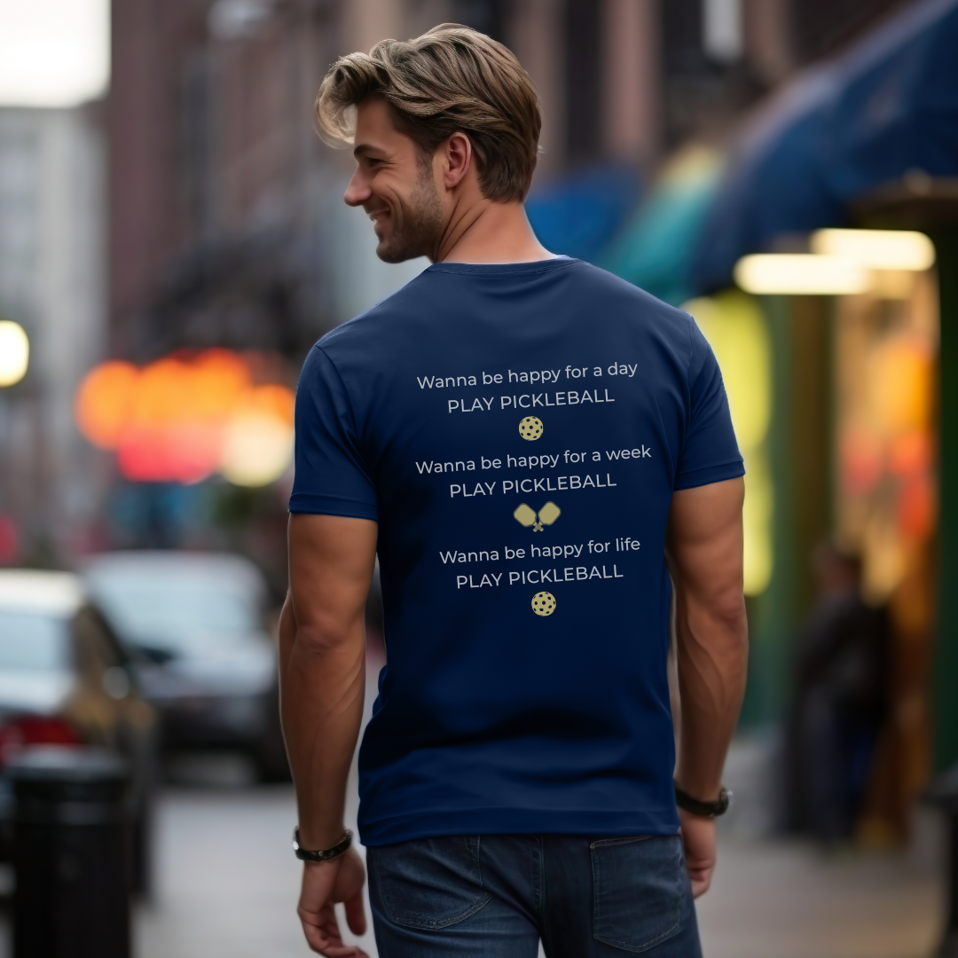 Wanna Be Happy Play Pickleball Unisex Tee