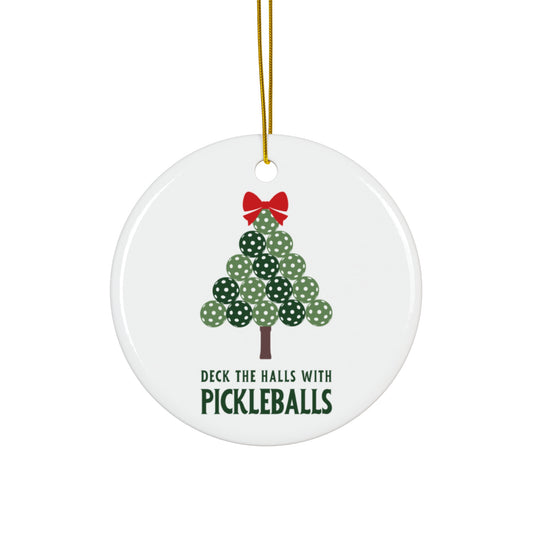 Deck The Halls With Pickleballs Tree Ornament