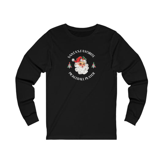 Santa's Favorite Pickleball Player Unisex Long Sleeve Tee