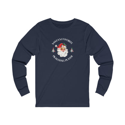 Santa's Favorite Pickleball Player Unisex Long Sleeve Tee
