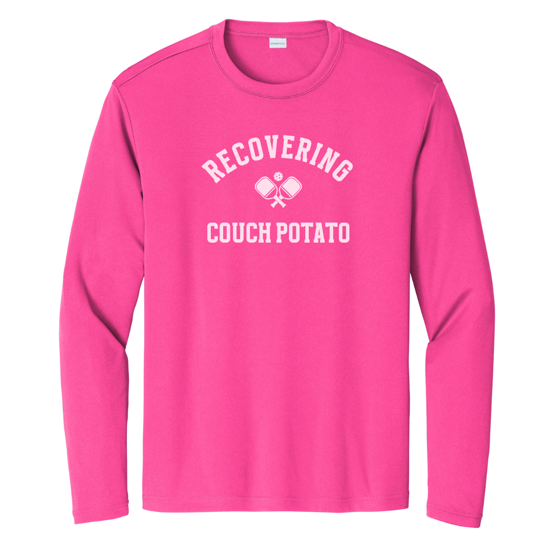Recovering Coach Potato Unisex Long Sleeve Performance Tee