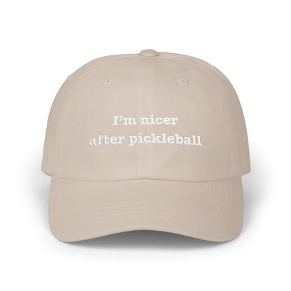 I’m Nicer After Pickleball Embroidered Pickleball Cap