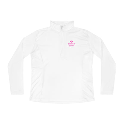 Pickleball Barbie Crossed Paddles Women's Quarter-Zip Performance Pullover