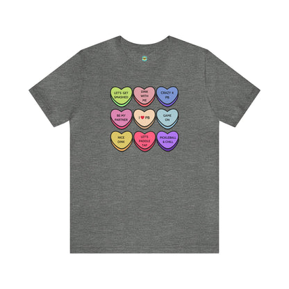 Pickleball Candy Hearts Unisex Tee