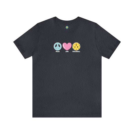 Peace. Love. Pickleball. Pastel/Centered Unisex Tee