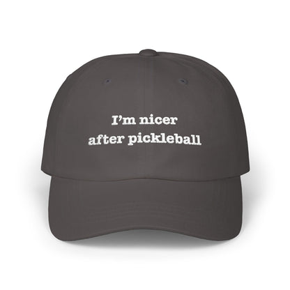 I’m Nicer After Pickleball Embroidered Pickleball Cap