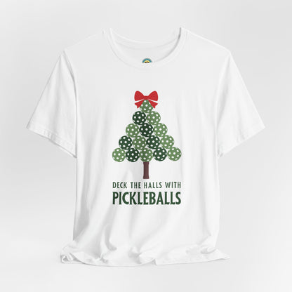 Deck The Halls With Pickleballs Tree Unisex Tee