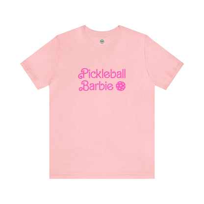 Pickleball Barbie Stacked/Pink Letters Unisex Tee