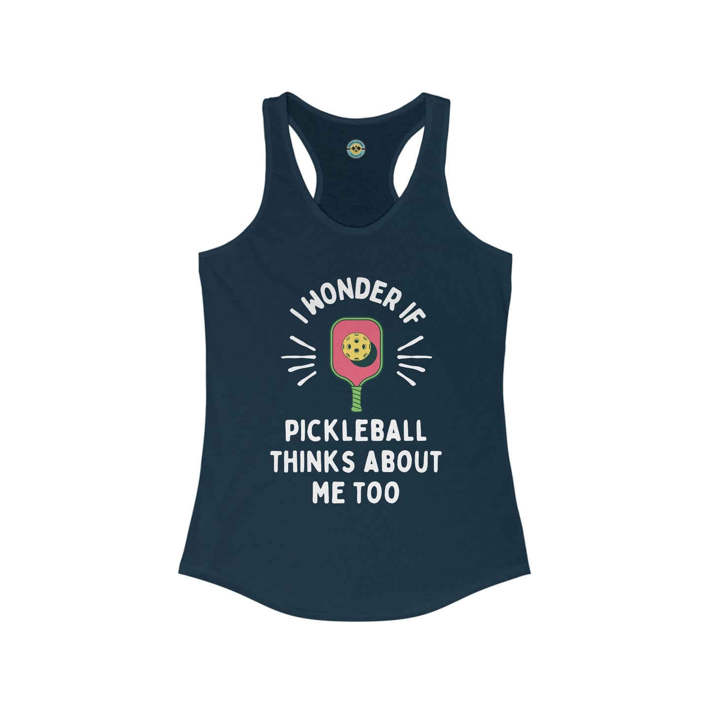 I Wonder If Pickleball Thinks About Me Too Women's Racerback Tank