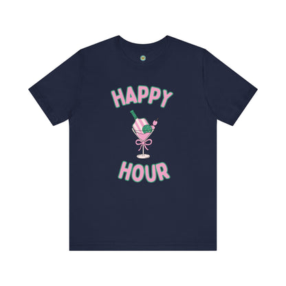 Happy Hour Cocktail Pickleball Unisex Tee