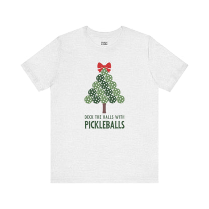 Deck The Halls With Pickleballs Tree Unisex Tee