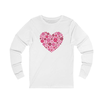 Pickleball Pink Heart Unisex Long Sleeve Tee