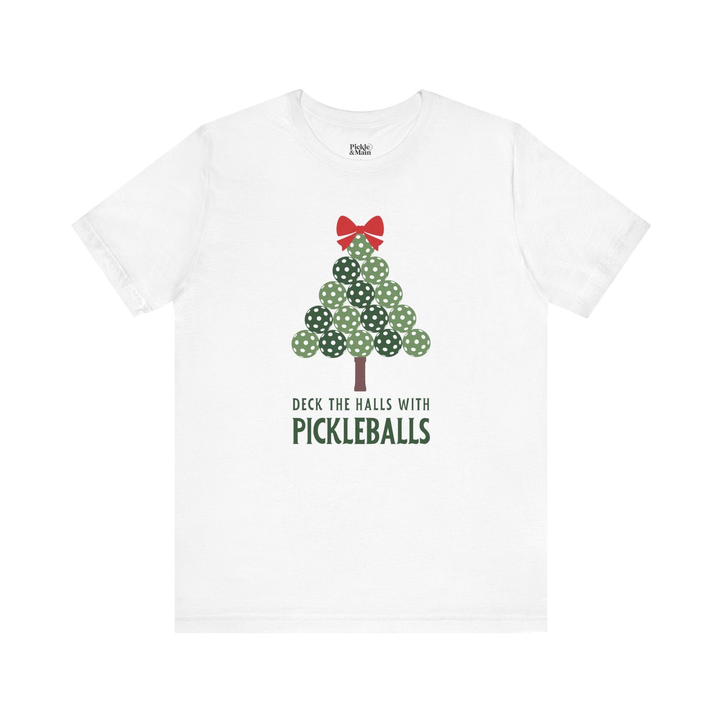 Deck The Halls With Pickleballs Tree Unisex Tee