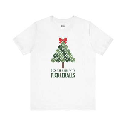 Deck The Halls With Pickleballs Tree Unisex Tee