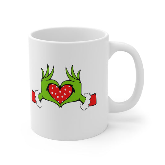 Pickleball Holiday Heart Mug
