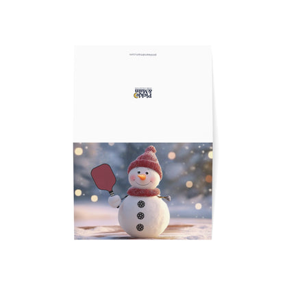 Pickleball Snowman Holiday Cards