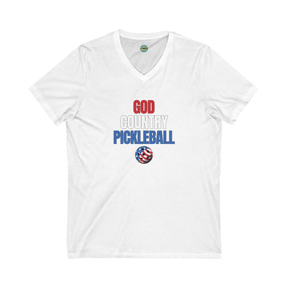 God Country Pickleball Unisex V-neck Tee