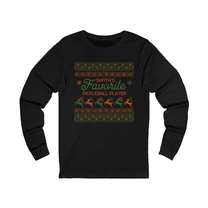 Santa's Favorite Pickleball Player Classic Unisex Long Sleeve Tee
