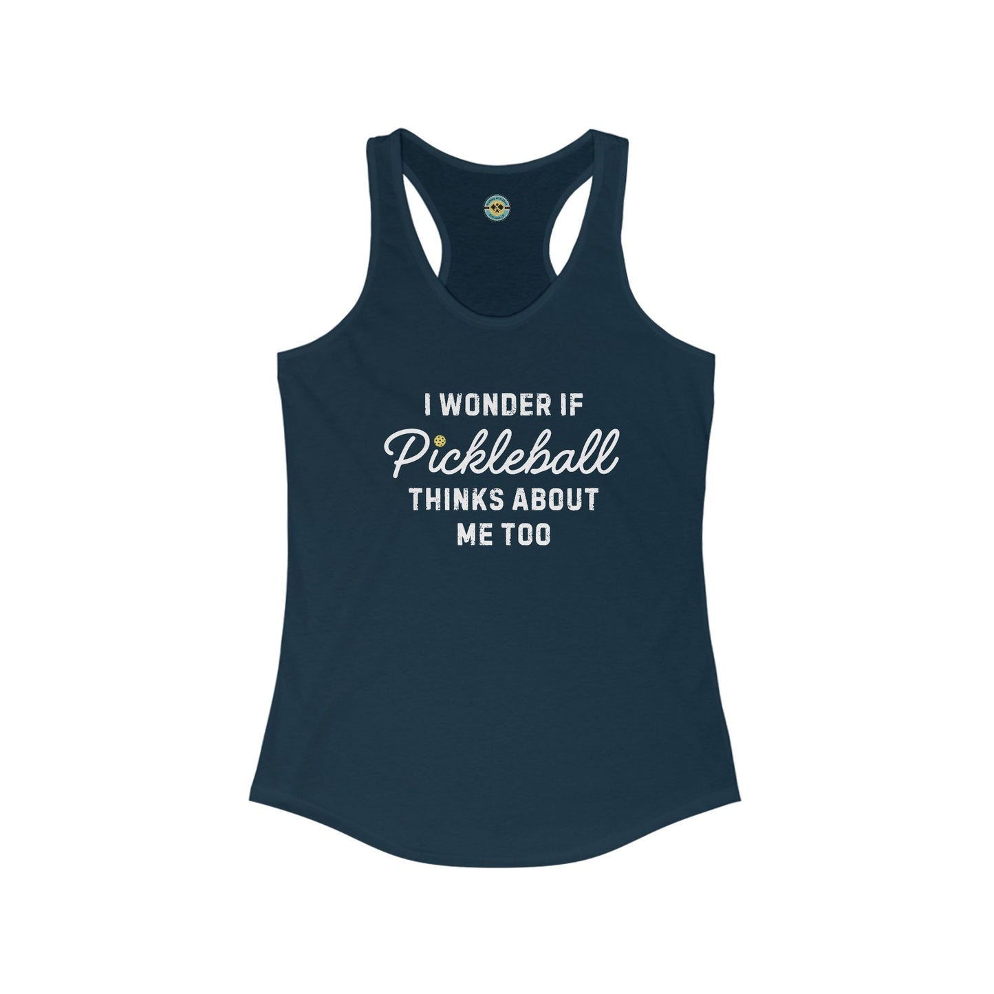 I Wonder If Pickleball Thinks About Me Too v2 Women's Racerback Tank