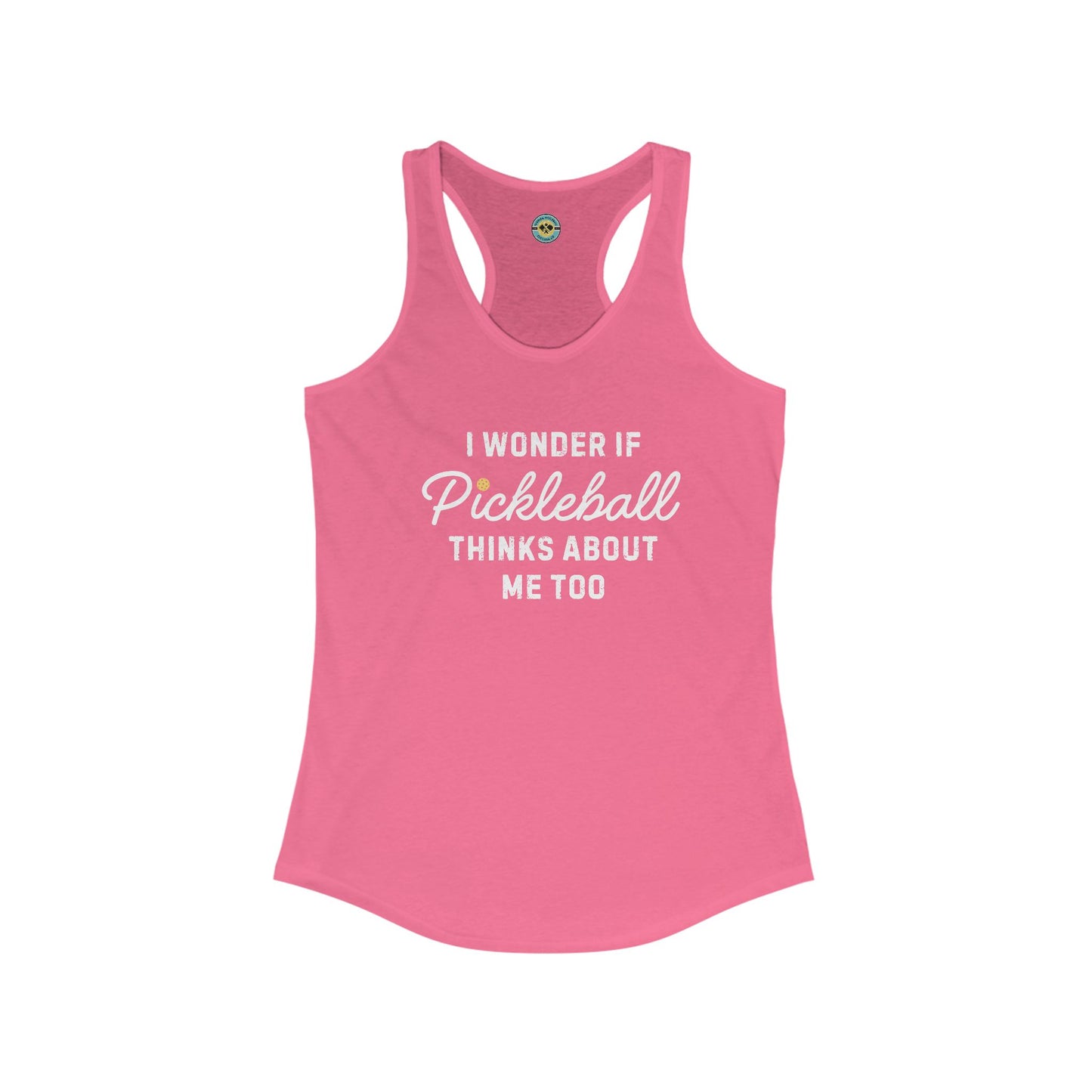 I Wonder If Pickleball Thinks About Me Too v2 Women's Racerback Tank
