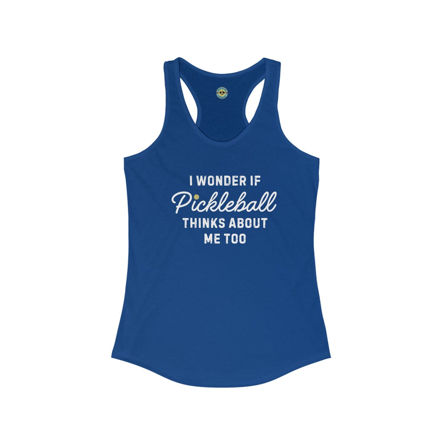 I Wonder If Pickleball Thinks About Me Too v2 Women's Racerback Tank