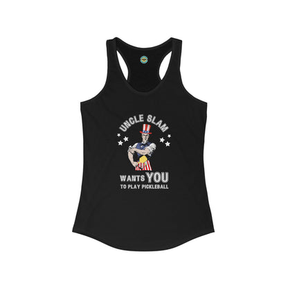 Uncle Slam Wants You to Play Pickleball Women's Racerback Tank