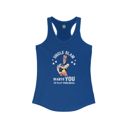 Uncle Slam Wants You to Play Pickleball Women's Racerback Tank