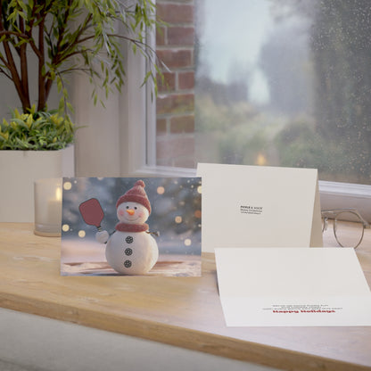 Pickleball Snowman Holiday Cards