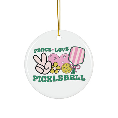 Peace Love Pickleball Ornament