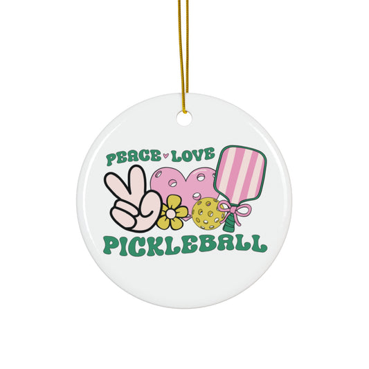 Peace Love Pickleball Ornament