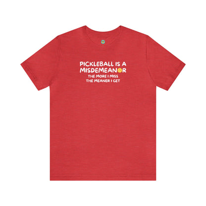 Pickleball Is A Misdemeanor Unisex Tee