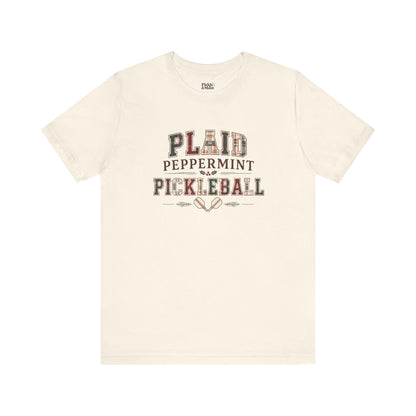 Plaid Peppermint & Pickleball Unisex Pickleball T-shirt