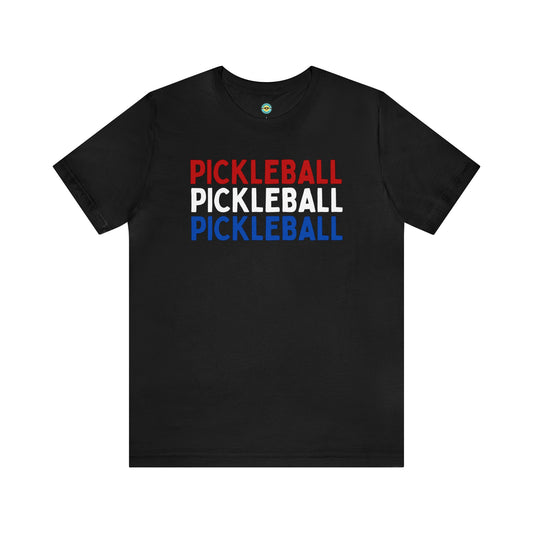 Pickleball Red White Blue Unisex Tee