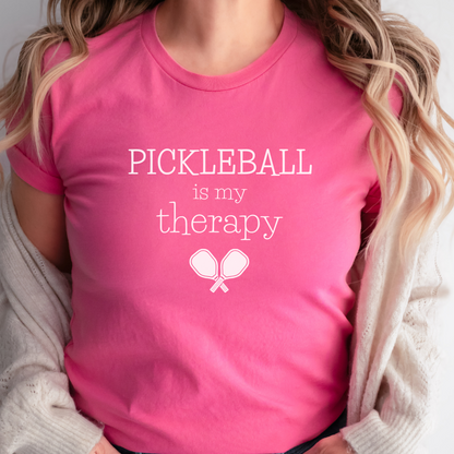 Pickleball is my therapy pink  pickleball tee