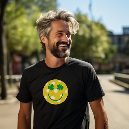 man_wearing_st_patricks_day_shamrock_smiley_face_tee