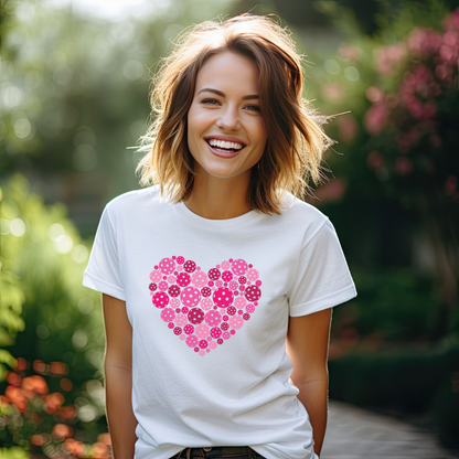 Pickleball Pink Heart Unisex Tee